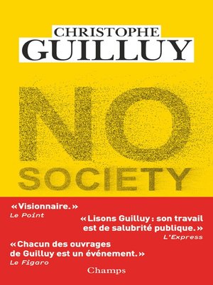 cover image of No society. La fin de la classe moyenne occidentale
